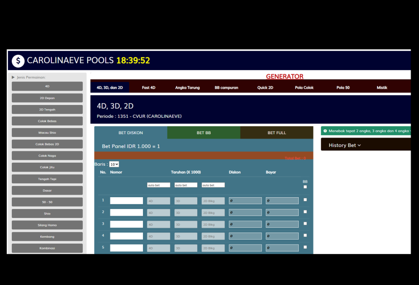Pasaran Carolinaeve Pools
